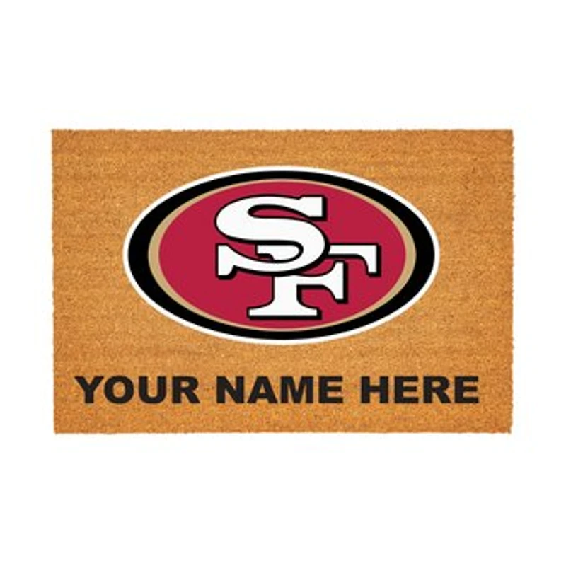 San Francisco 49ers 24" x 36" Team Logo Personalized Coir Door Mat