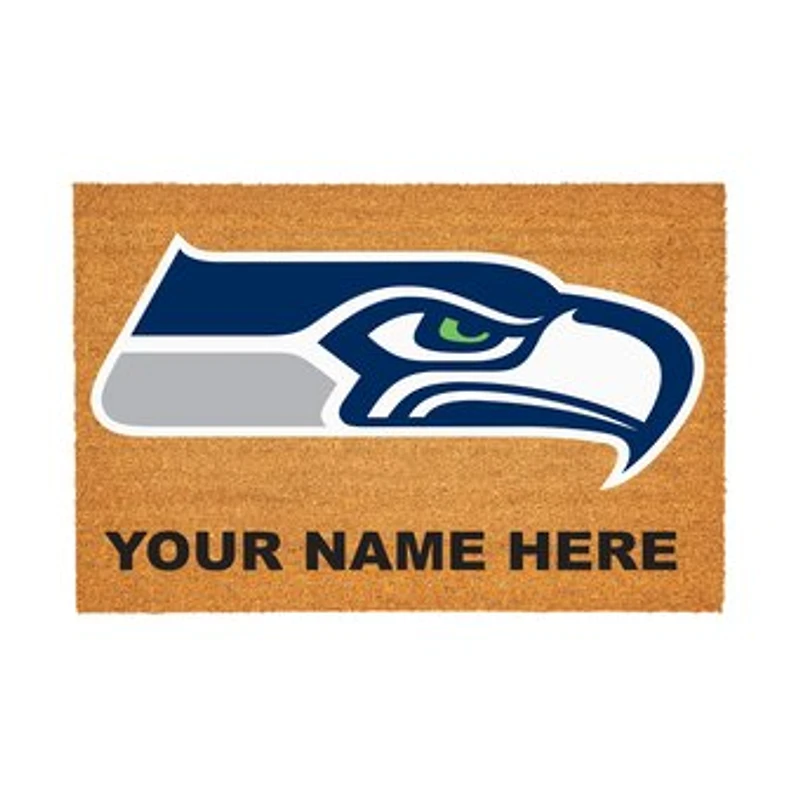 Seattle Seahawks 24" x 36" Team Logo Personalized Coir Door Mat