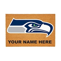 Seattle Seahawks 24" x 36" Team Logo Personalized Coir Door Mat