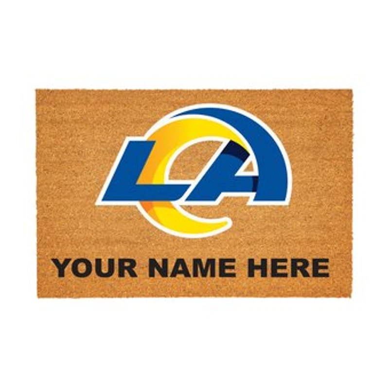 Los Angeles Rams 24" x 36" Team Logo Personalized Coir Door Mat