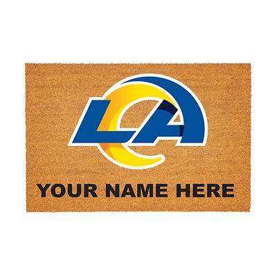 Los Angeles Rams 24" x 36" Team Logo Personalized Coir Door Mat