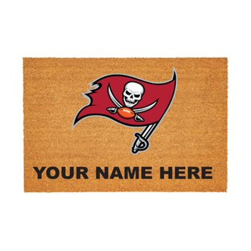 Tampa Bay Buccaneers 24" x 36" Team Logo Personalized Coir Door Mat