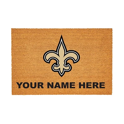 New Orleans Saints 24" x 36" Team Logo Personalized Coir Door Mat