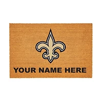 New Orleans Saints 24" x 36" Team Logo Personalized Coir Door Mat