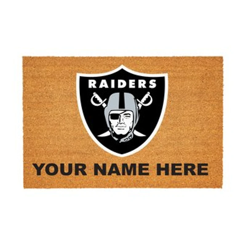 Las Vegas Raiders 24" x 36" Team Logo Personalized Coir Door Mat