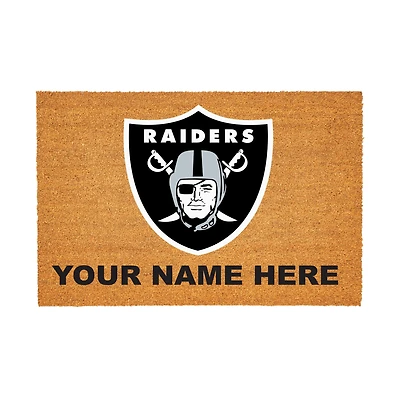 Las Vegas Raiders 24" x 36" Team Logo Personalized Coir Door Mat