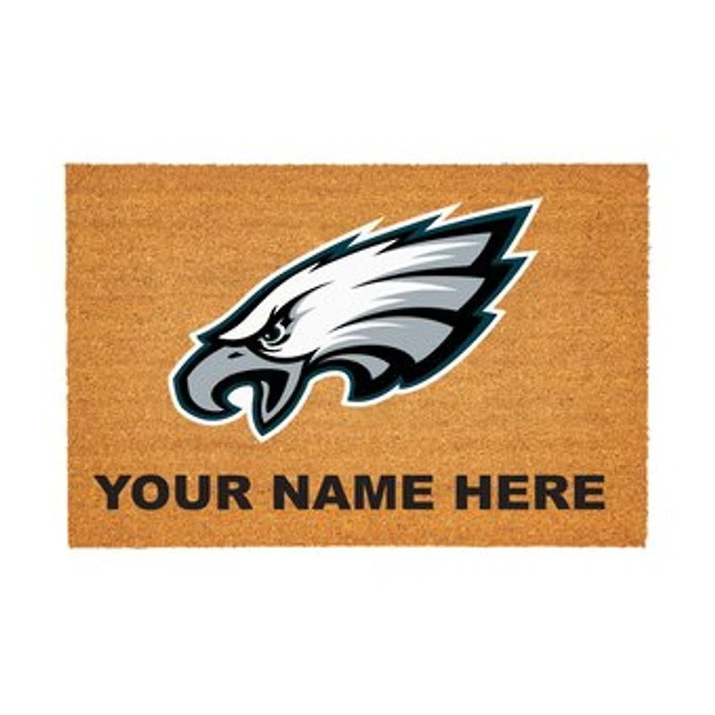 Philadelphia Eagles 24" x 36" Team Logo Personalized Coir Door Mat