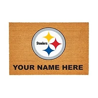 Pittsburgh Steelers 24" x 36" Team Logo Personalized Coir Door Mat