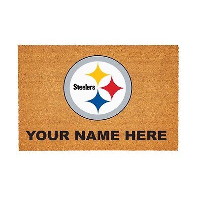Pittsburgh Steelers 24" x 36" Team Logo Personalized Coir Door Mat