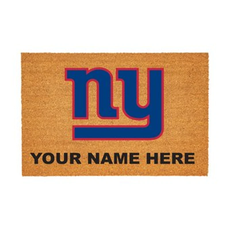 New York Giants 24" x 36" Team Logo Personalized Coir Door Mat