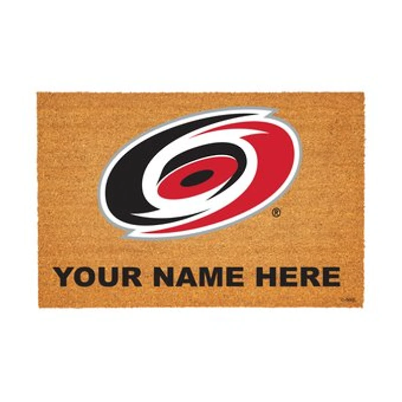 Carolina Hurricanes 24" x 36" Team Logo Personalized Coir Door Mat