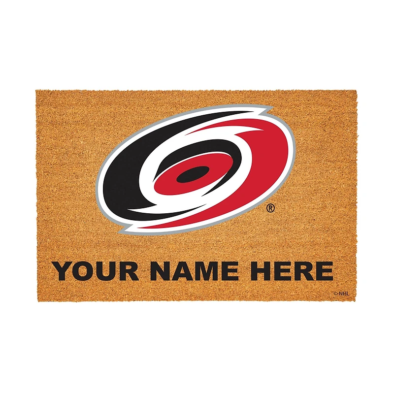 Carolina Hurricanes 24" x 36" Team Logo Personalized Coir Door Mat