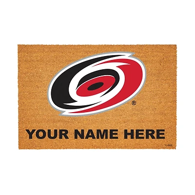 Carolina Hurricanes 24" x 36" Team Logo Personalized Coir Door Mat