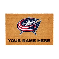 Columbus Blue Jackets 24" x 36" Team Logo Personalized Coir Door Mat