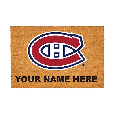 Montreal Canadiens 24" x 36" Team Logo Personalized Coir Door Mat