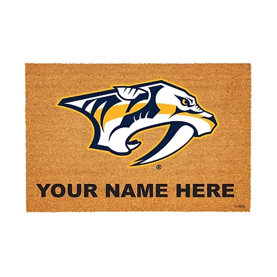 Nashville Predators 24" x 36" Team Logo Personalized Coir Door Mat