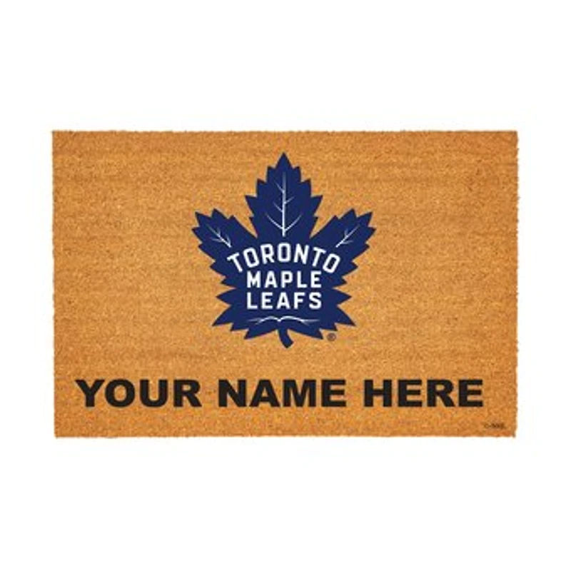 Toronto Maple Leafs 24" x 36" Team Logo Personalized Coir Door Mat