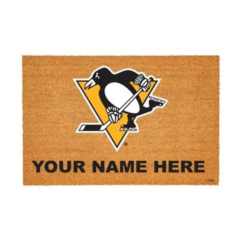 Pittsburgh Penguins 24" x 36" Team Logo Personalized Coir Door Mat
