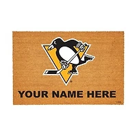Pittsburgh Penguins 24" x 36" Team Logo Personalized Coir Door Mat