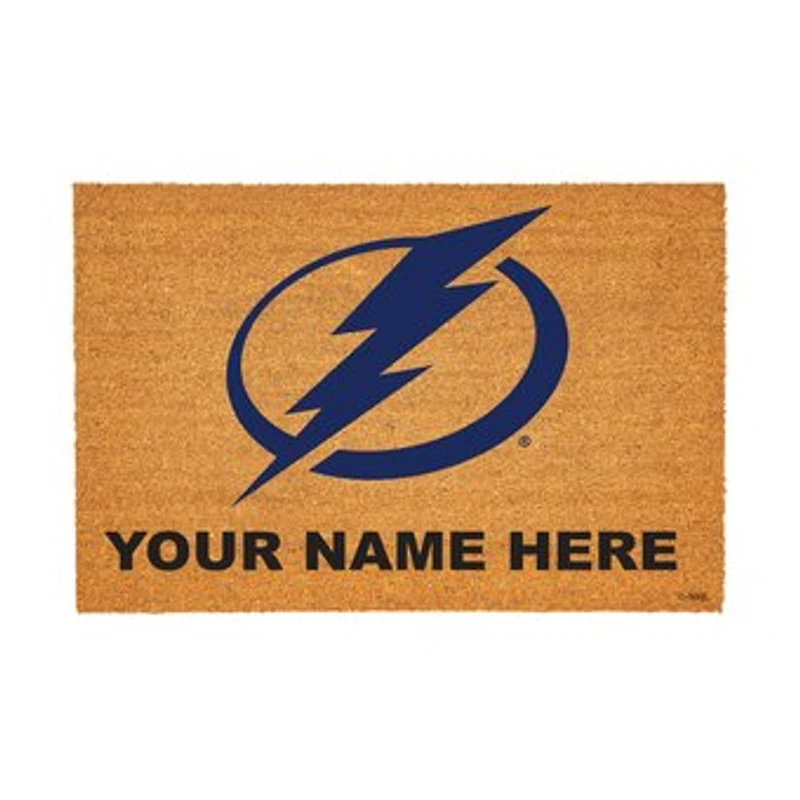 Tampa Bay Lightning 24" x 36" Team Logo Personalized Coir Door Mat