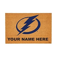 Tampa Bay Lightning 24" x 36" Team Logo Personalized Coir Door Mat