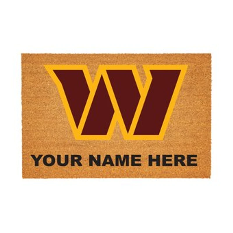 Washington Commanders 24" x 36" Team Logo Personalized Coir Door Mat