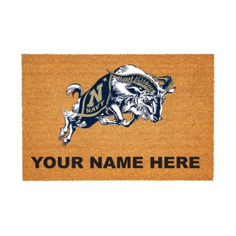 Navy Midshipmen 24" x 36" Team Logo Personalized Coir Door Mat