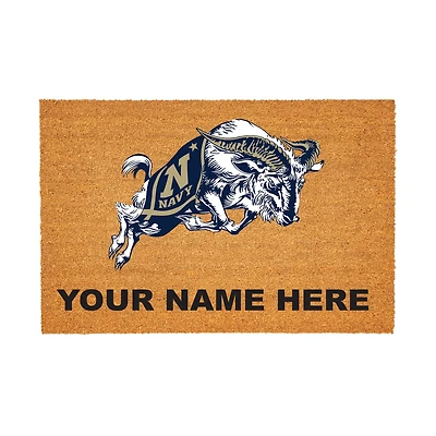 Navy Midshipmen 24" x 36" Team Logo Personalized Coir Door Mat