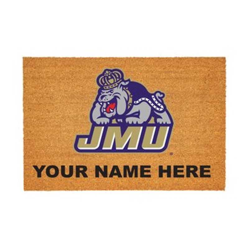 James Madison Dukes 24" x 36" Team Logo Personalized Coir Door Mat