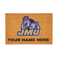 James Madison Dukes 24" x 36" Team Logo Personalized Coir Door Mat