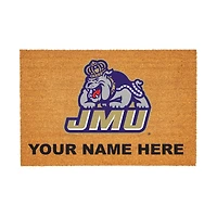 James Madison Dukes 24" x 36" Team Logo Personalized Coir Door Mat