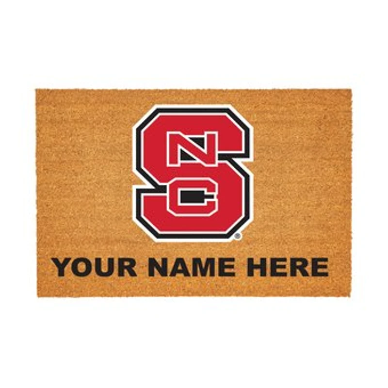 NC State Wolfpack 24" x 36" Team Logo Personalized Coir Door Mat