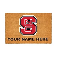 NC State Wolfpack 24" x 36" Team Logo Personalized Coir Door Mat