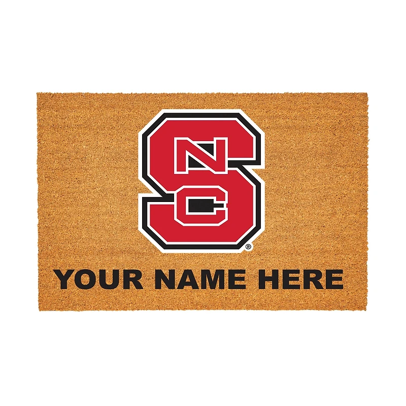 NC State Wolfpack 24" x 36" Team Logo Personalized Coir Door Mat