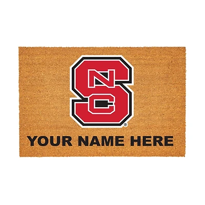 NC State Wolfpack 24" x 36" Team Logo Personalized Coir Door Mat