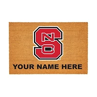 NC State Wolfpack 24" x 36" Team Logo Personalized Coir Door Mat