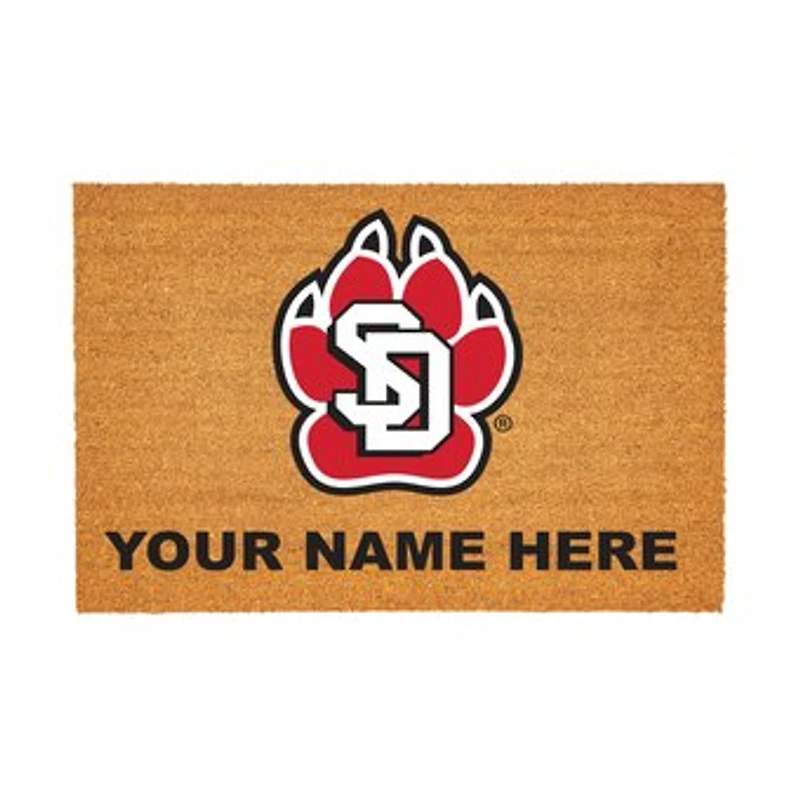 South Dakota Coyotes 24" x 36" Team Logo Personalized Coir Door Mat