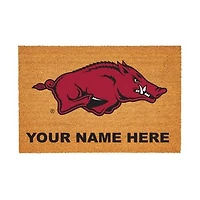 Arkansas Razorbacks 24" x 36" Team Logo Personalized Coir Door Mat