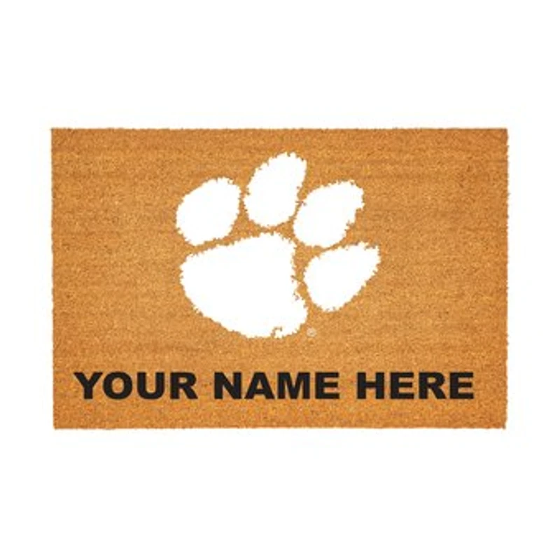 Clemson Tigers 24" x 36" Team Logo Personalized Coir Door Mat