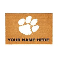 Clemson Tigers 24" x 36" Team Logo Personalized Coir Door Mat