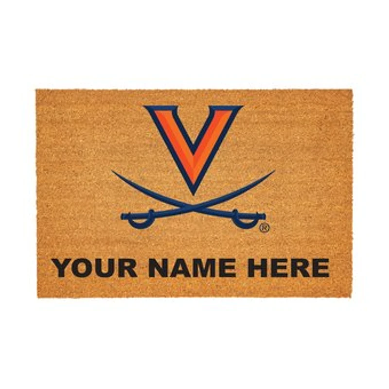 Virginia Cavaliers 24" x 36" Team Logo Personalized Coir Door Mat