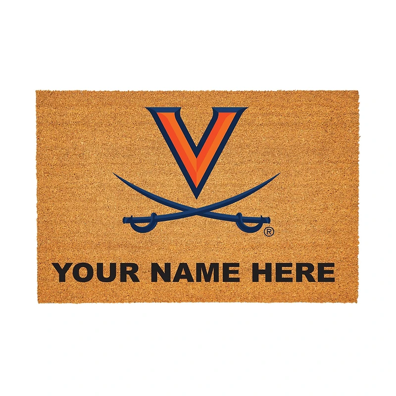 Virginia Cavaliers 24" x 36" Team Logo Personalized Coir Door Mat