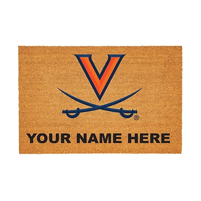 Virginia Cavaliers 24" x 36" Team Logo Personalized Coir Door Mat