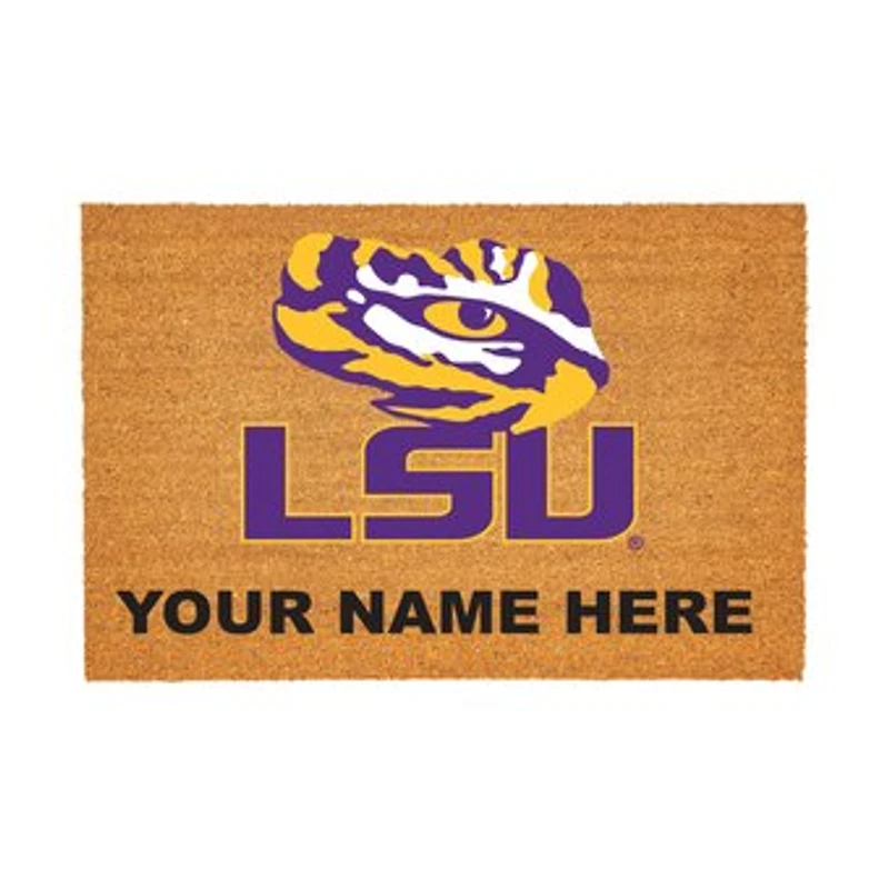 LSU Tigers 24" x 36" Team Logo Personalized Coir Door Mat