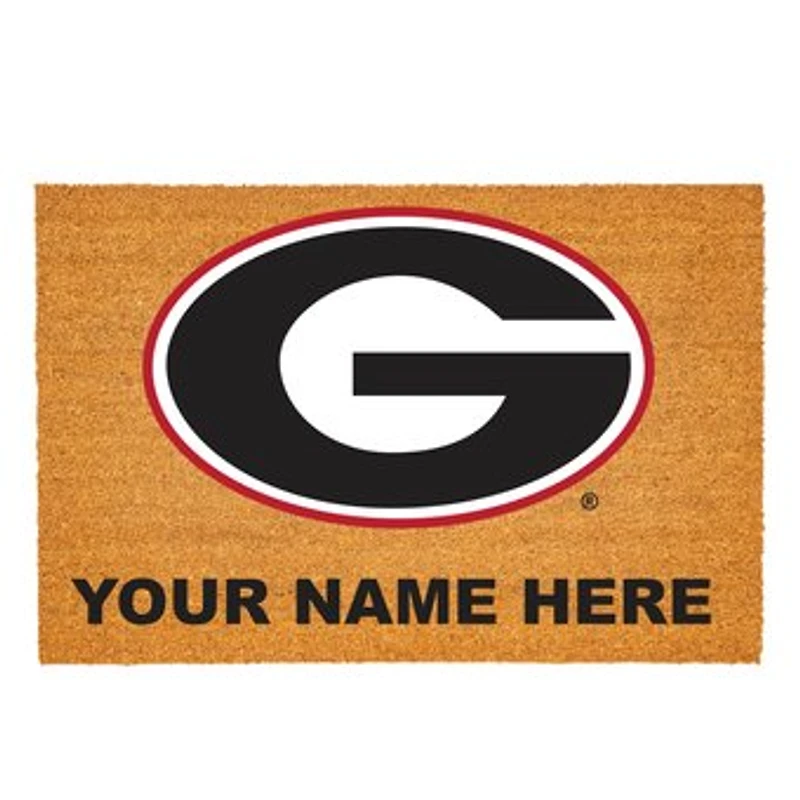 Georgia Bulldogs 24" x 36" Team Logo Personalized Coir Door Mat