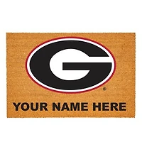 Georgia Bulldogs 24" x 36" Team Logo Personalized Coir Door Mat