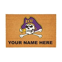 ECU Pirates 24" x 36" Team Logo Personalized Coir Door Mat