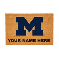 Michigan Wolverines 24" x 36" Team Logo Personalized Coir Door Mat