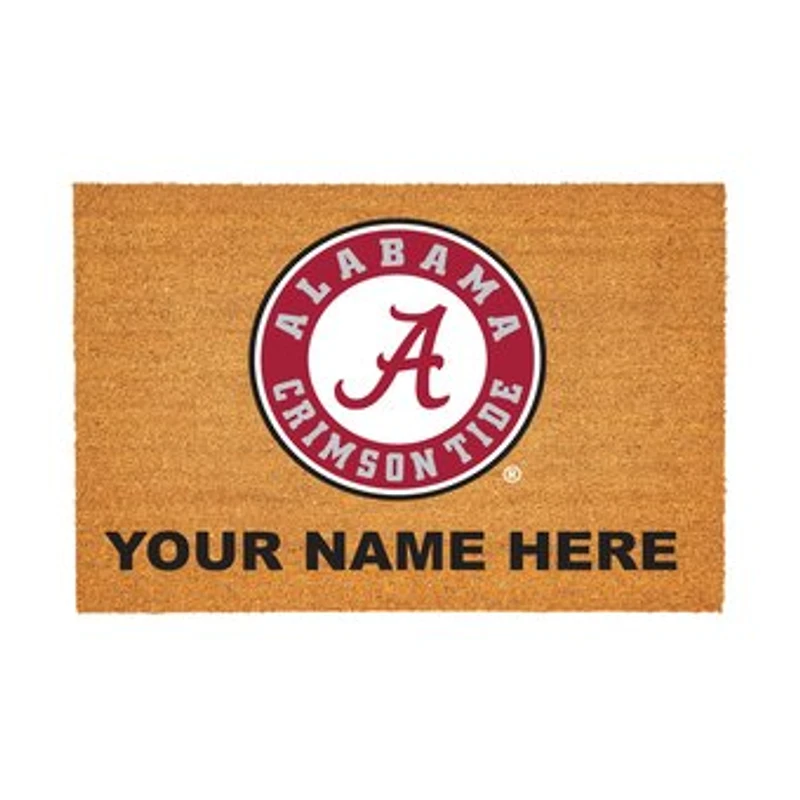 Alabama Crimson Tide 24" x 36" Team Logo Personalized Coir Door Mat