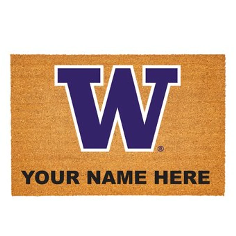 Washington Huskies 24" x 36" Team Logo Personalized Coir Door Mat